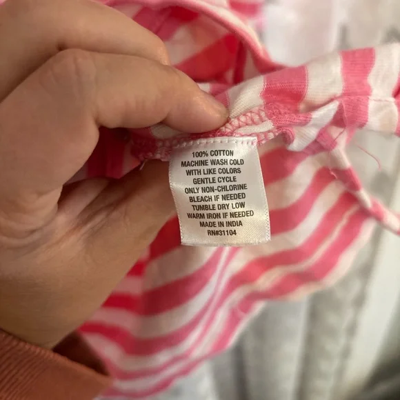 Crown & Ivy Pink and White Striped V-Neck Blouse - Picture 5 of 5